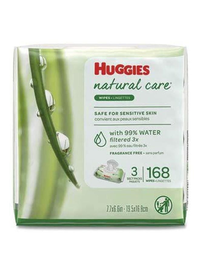 Huggies Natural Care Baby Wipes 3 Packs x 56 Wipes, 168 Count  - Image 3