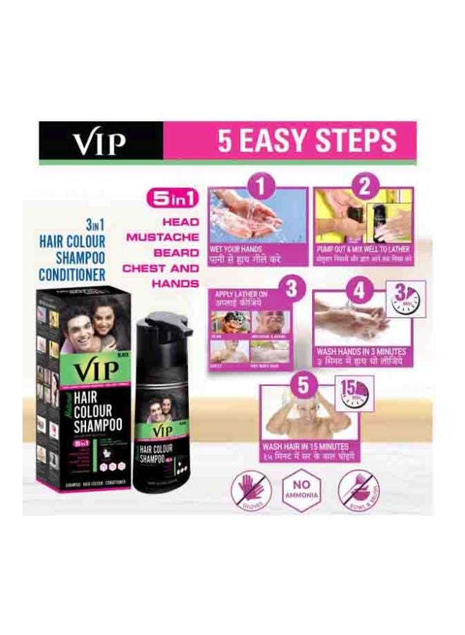 في آي بي شامبو ملون طبيعي للشعر 5 في 1 أسود 350جرام - Image 3