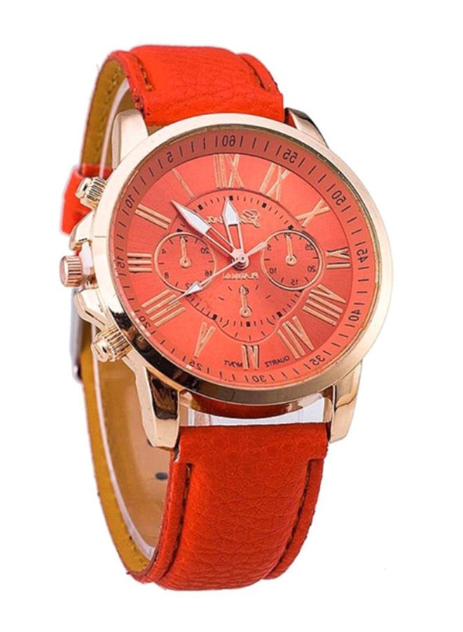 Women's Water Resistant Leather Analog Watch AWNTG-01-W0160 - 37 mm - Red - v1595087343/N14807747A_2