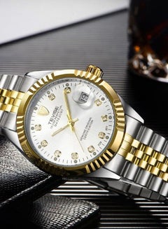 Tevise Men's Water Resistant Stainless Steel Mechanical Watch ZS531101 - 38 mm - Silver/Gold  - Image 2