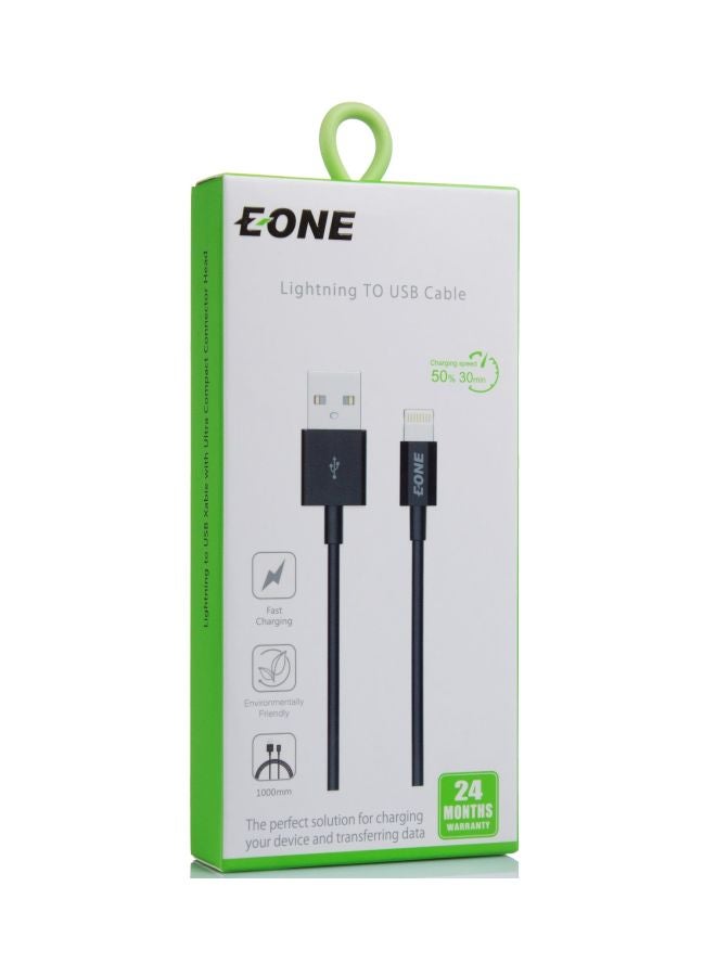 Eone - Lightning To USB Charging Cable Black - Image 1