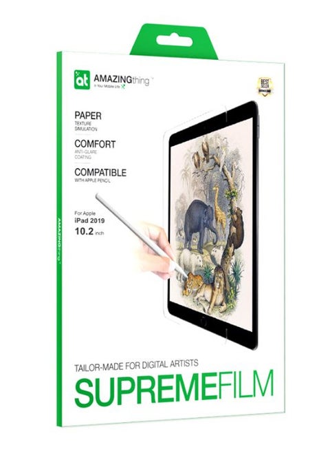 Paper Write Sketch Supreme for iPad 10.2 inch (2020/2019) Film Screen Protector with Paper Texture Simulation for Digital Artists Sketching/Drawing/Writing Clear