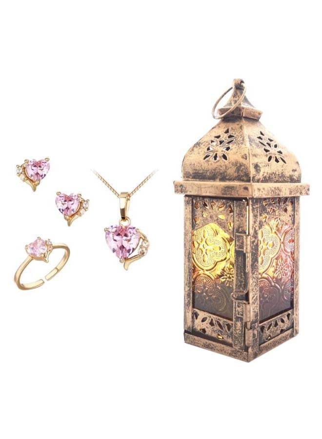 Miracle Empire - Decorative Candle Holder Stand With Jewellery Set Copper/Pink/Gold Medium - Image 1