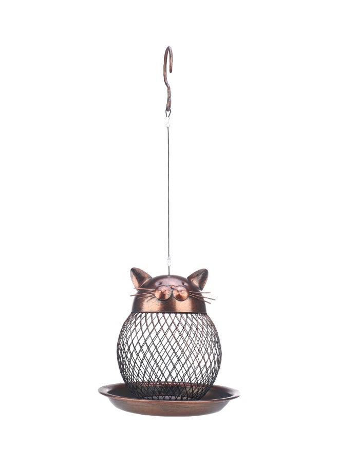 Cat Shaped Bird Feeder Brown 16x16x18cm - v1595096580/N39351083A_1