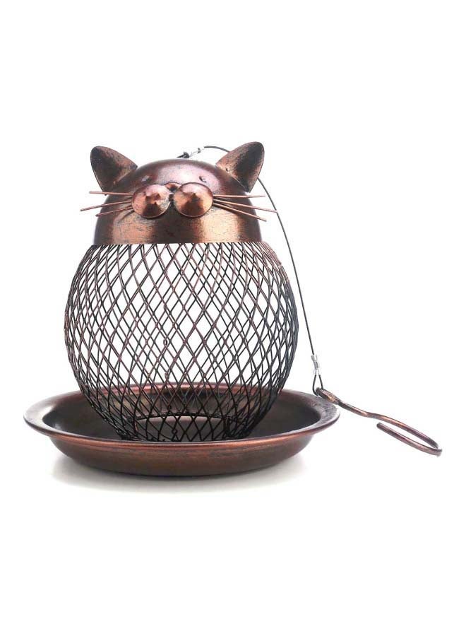 Cat Shaped Bird Feeder Brown 16x16x18cm - v1595096580/N39351083A_2