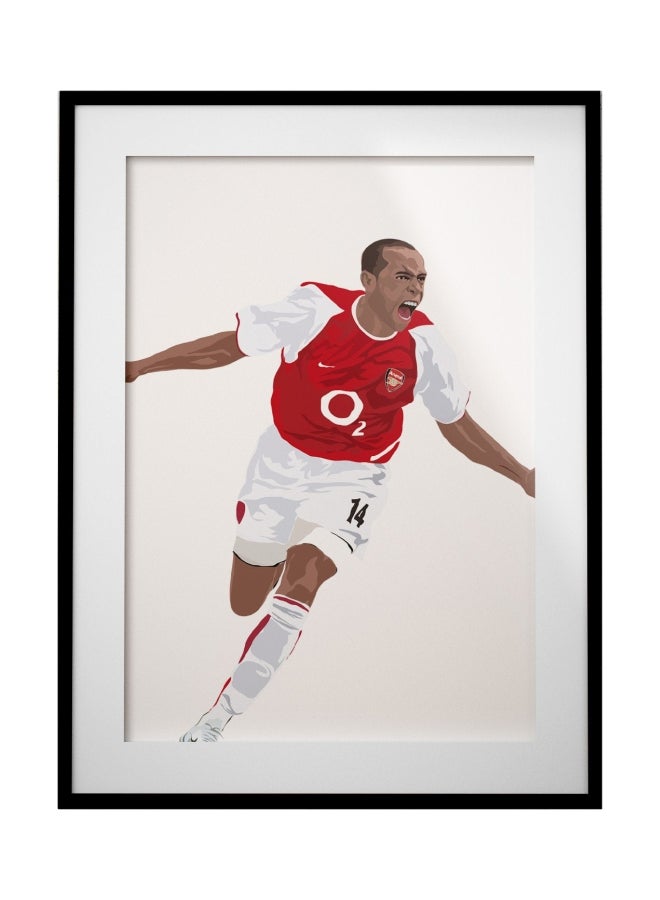 Boomah Accessories Thierry Henry Arsenal Illustrated Poster With Frame White/Red/Black 50x40cm