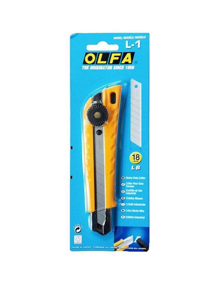 اولفا مشرط متعدد الاستخدامات شديد التحمل بقفل وسقاطة أصفر/ أسود/ فضي 3.11بوصة - Image 1