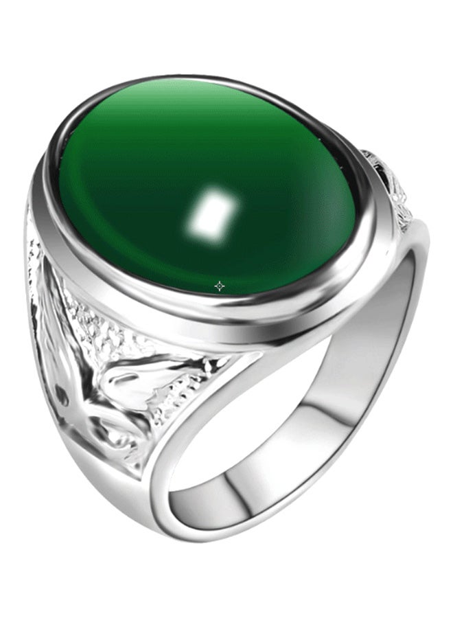 جوي شيك خاتم مطلي بالفضة ومرصع بحجر طبيعي