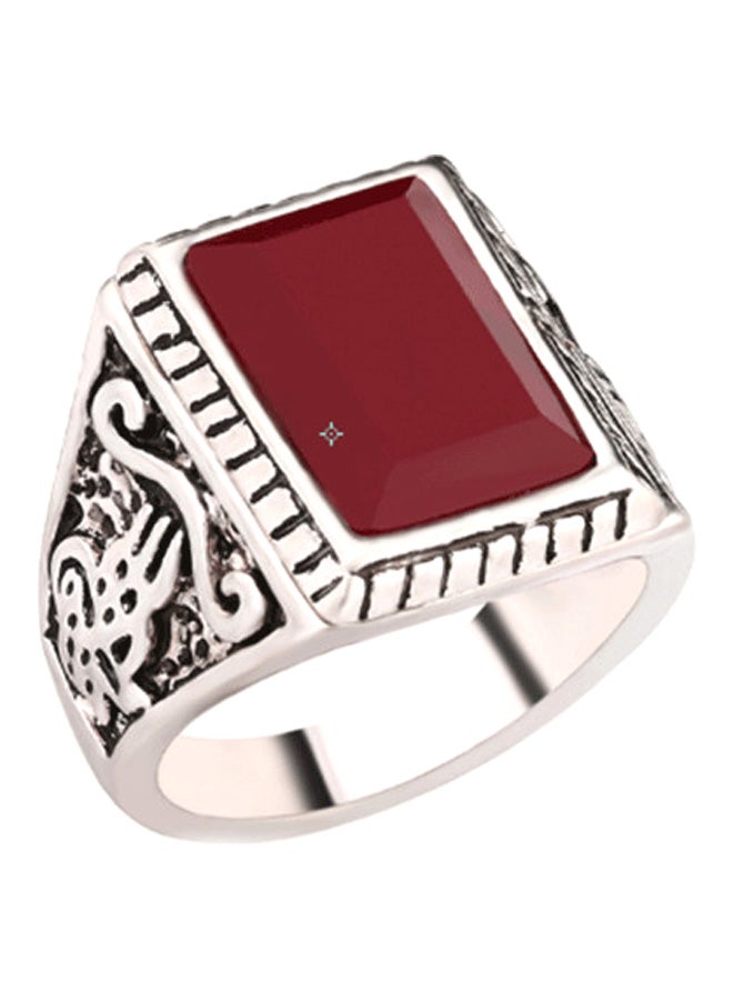 جوي شيك خاتمٌ مطلي بالفضة ومرصع بحجر كلاسيكي - Image 1