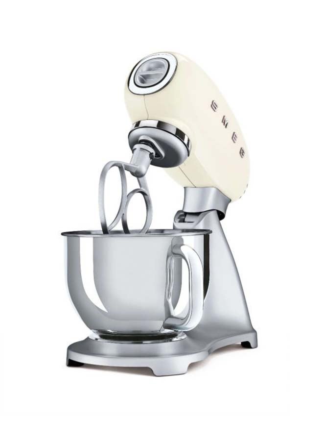smeg - 50’s Retro Style Stand Mixer with 10 Variable Speeds 800 W 800.0 W SMF02CRUK Cream - Image 1