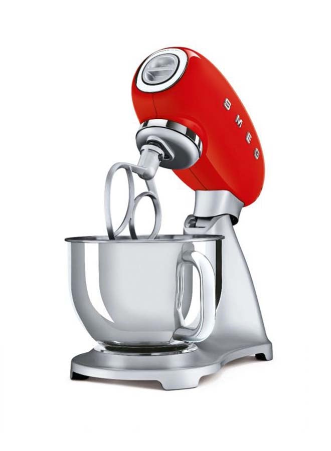 سميج خلاط مزود بحامل بتصميم كلاسيكي مستوحى من فترة الخمسينيات ويتضمن 10 سرعات متغيرة ويعمل بقدرة 800 وات 800.0 W SMF02RDUK أحمر - Image 3