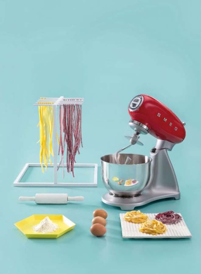 سميج خلاط مزود بحامل بتصميم كلاسيكي مستوحى من فترة الخمسينيات ويتضمن 10 سرعات متغيرة ويعمل بقدرة 800 وات 800.0 W SMF02RDUK أحمر - Image 4