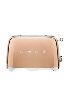 smeg 50's Retro Style Aesthetic 2 Slice Toaster 950 W 1035 W TSF01RGAU Rose Gold  - Image 1