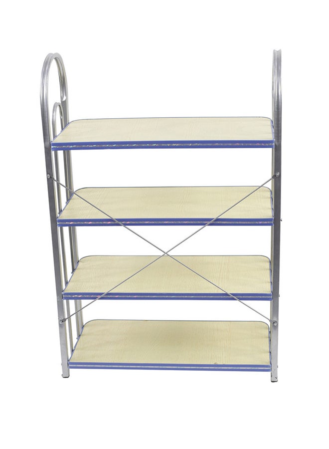 4-Shelf Shoe Storage Rack Organizer Silver/White/Blue 50x25x75centimeter - v1595156742/N39387561A_4