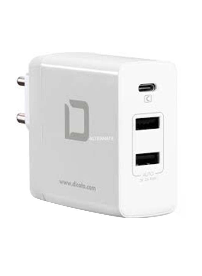 DICOTA Universal Travel Notebook Charger USB Type-C White - Image 1