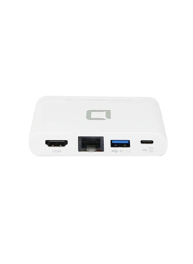 DICOTA 4-In-1 Portable Docking With HDMI USB Type-C White - Image 1