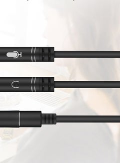 Generic Female To Male Headset And Microphone Y Splitter Cable Black/Gold  - Image 3