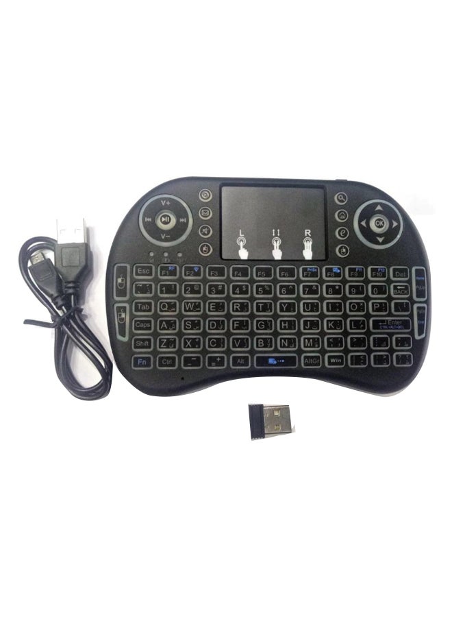 Generic Mini Dual Connection Backlight Keyboard - Arabic/English Black  - Image 1