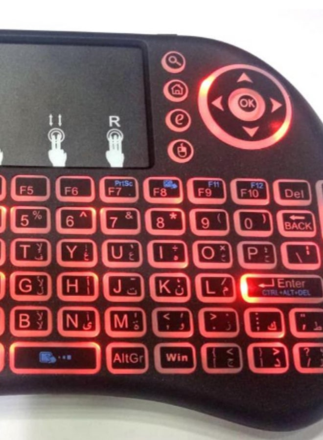Generic Mini Dual Connection Backlight Keyboard - Arabic/English Black  - Image 3