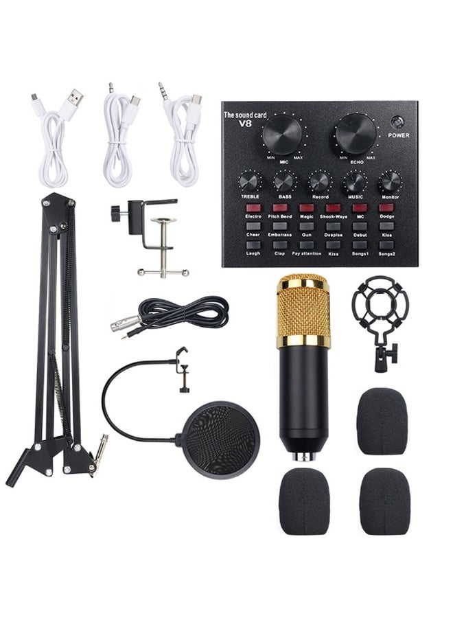 13-Piece Multi-Functional Live Sound Card Set Black/White/Gold  - Image 1