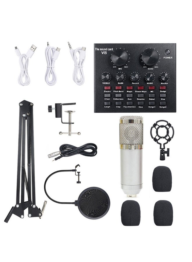 Generic 13-Piece Multi-Functional Live Sound Card Set Black/Silver  - Image 1