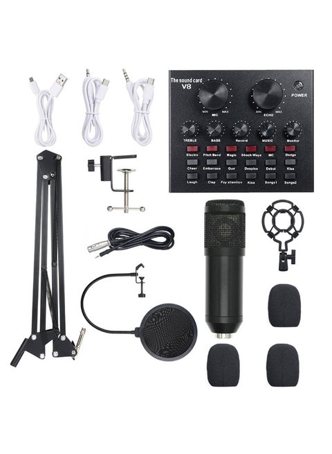 13-Piece Multi-Functional Live Sound Card Set Black/White