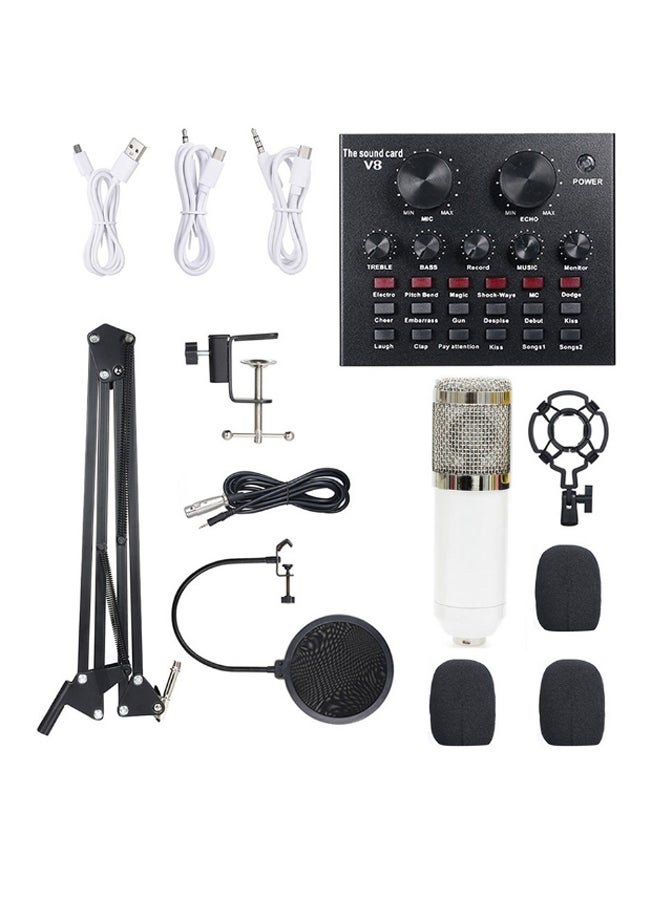 13-Piece Multi-Functional Live Sound Card Set Black/White/Silver - Image 1