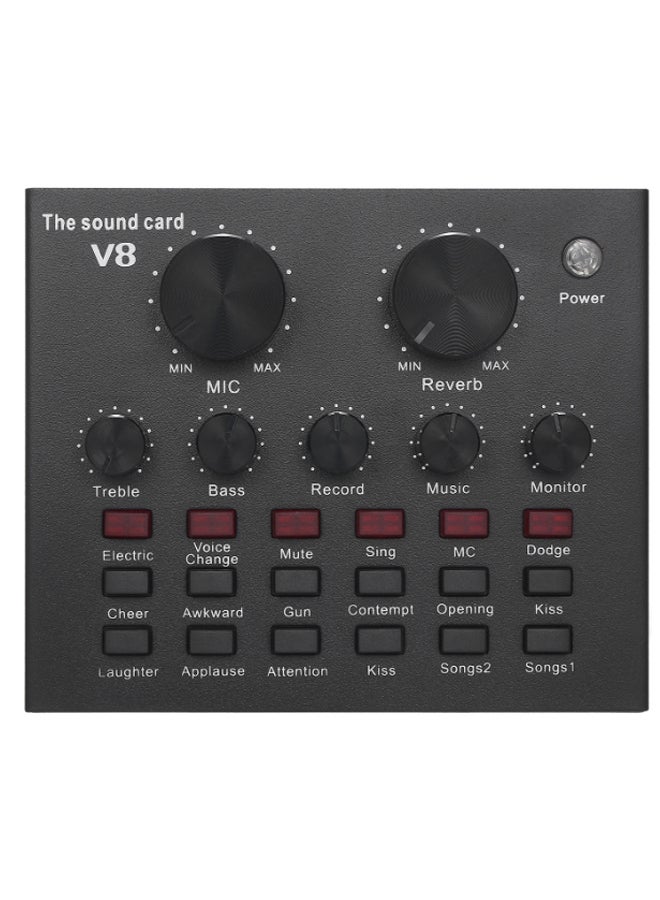 USB External Sound Card For Audio Broadcast Black  - Image 1