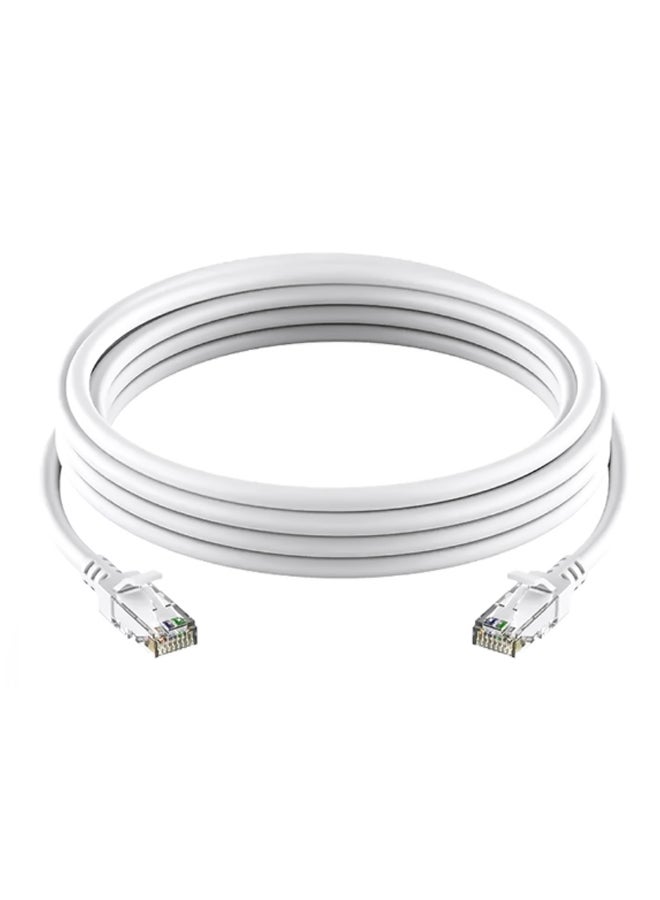 كابل توصيل الشبكة بتقنية إيثرنت وفائق الدقة للراوتر بمنفذ RJ45 أبيض - Image 1