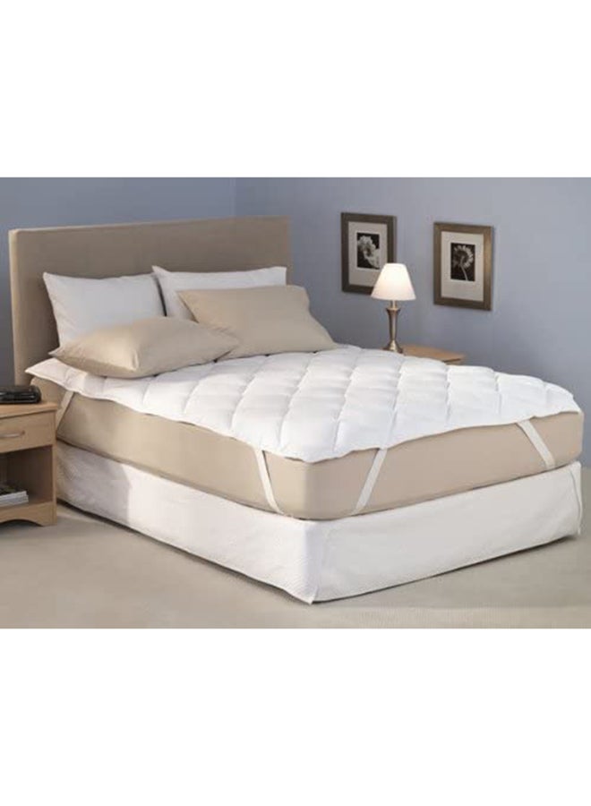 iBed Home King Size Cotton Mattress Protector Cotton White
