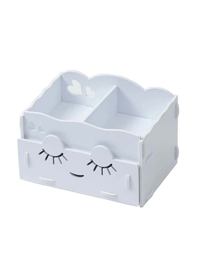 Wooden Desktop Shelf Bookshelf White 22x16x16cm - Image 1