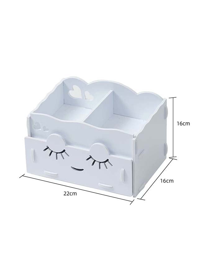 Wooden Desktop Shelf Bookshelf White 22x16x16cm - Image 2