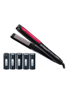6-Way Hair Straightener And Curler Black/Pink 45 x 290 x 42mm