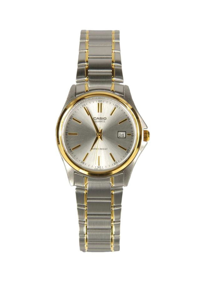 كاسيو ساعة يد إنتايسر بعقارب طراز LTP 1183 G - 7A - 29 مم - فضي/ذهبي للنساء - Image 1