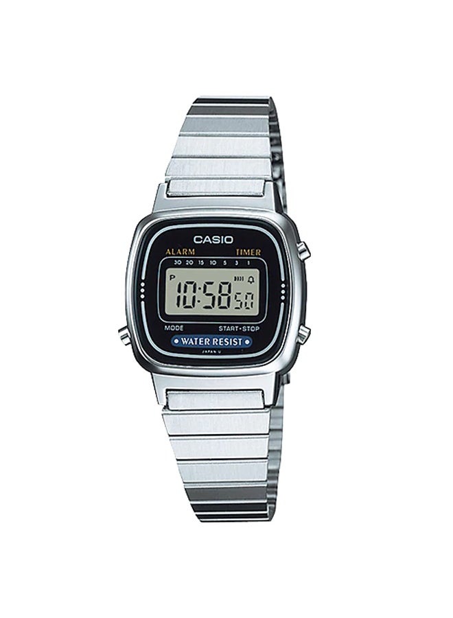 CASIO Women's Youth Digital Watch LA670WA-1DF - 30 mm - Silver - Image 1