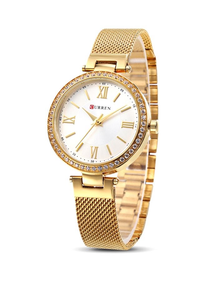 CURREN - Women's Water Resistant Analog Watch 9011 - 30 mm - Gold - Image 1