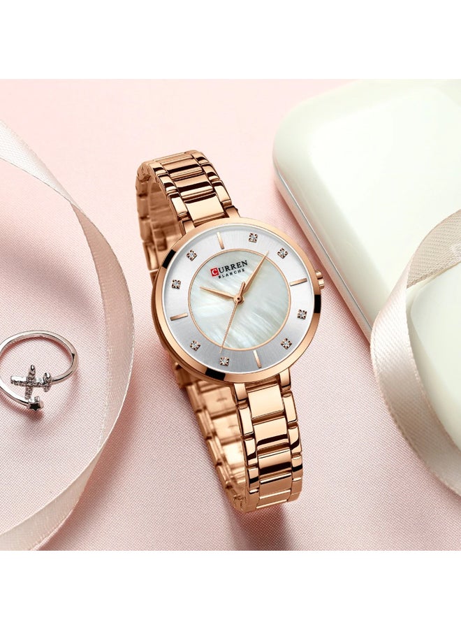 CURREN - Women's Alloy Analog Watch 9051 - 34 mm - Gold - Image 1