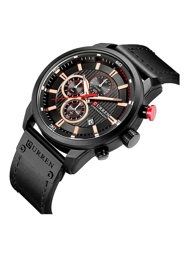 كارين ساعة يد كرونوغراف بسوار من الجلد الصناعي طراز 8291-06 men - Image 2