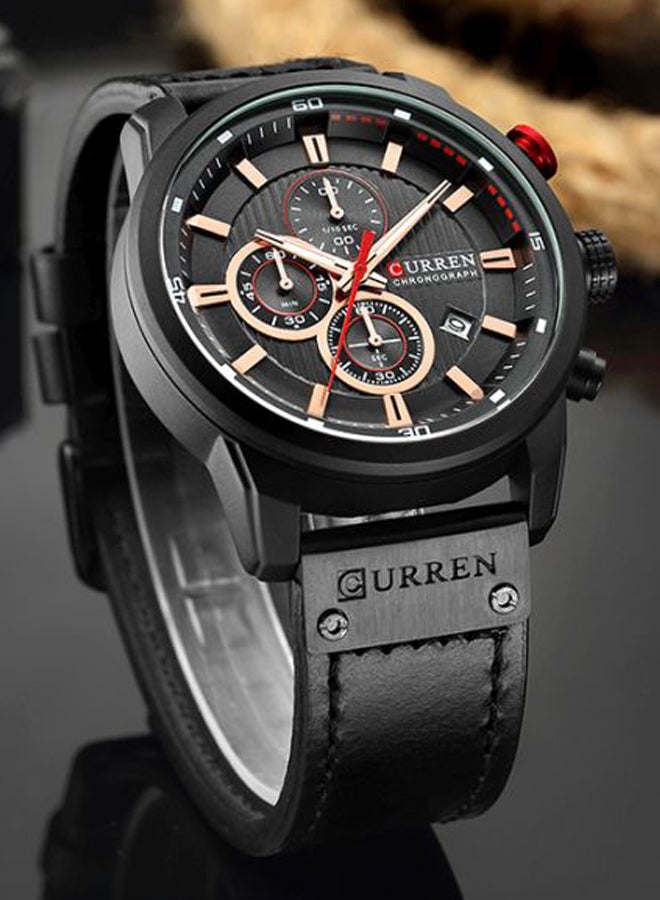 كارين ساعة يد كرونوغراف بسوار من الجلد الصناعي طراز 8291-06 men - Image 4