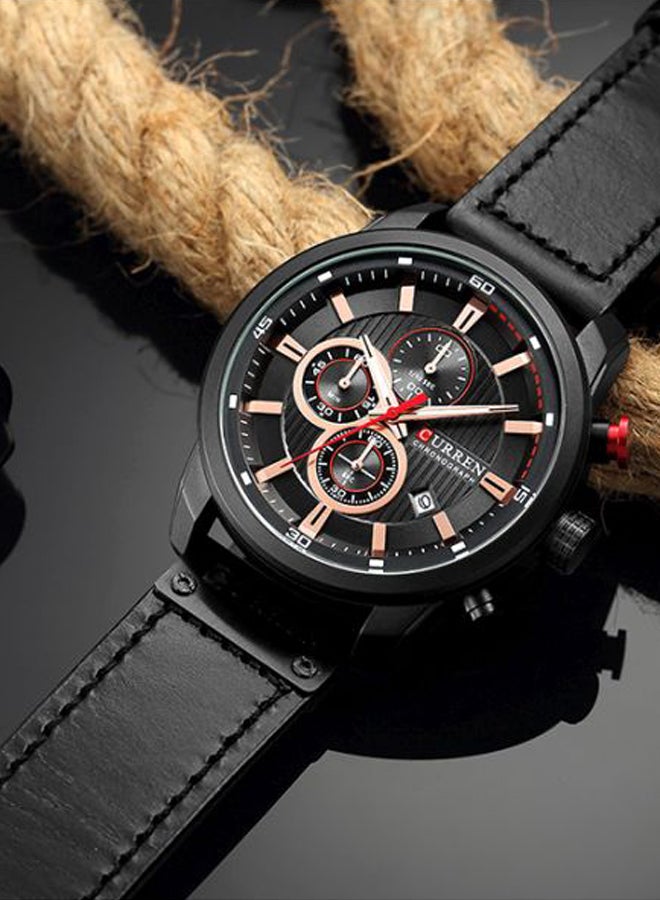 كارين ساعة يد كرونوغراف بسوار من الجلد الصناعي طراز 8291-06 men - Image 5