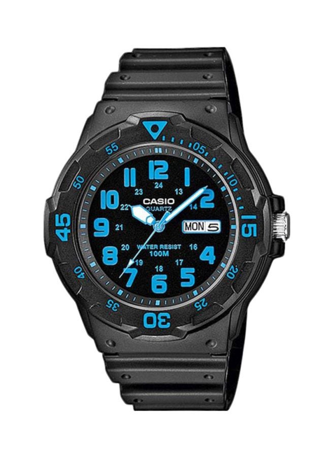 كاسيو ساعة يد بعقارب مقاومة للماء طراز MRW-200H-2BVEF - 48 مم - أسود للرجال - Image 1
