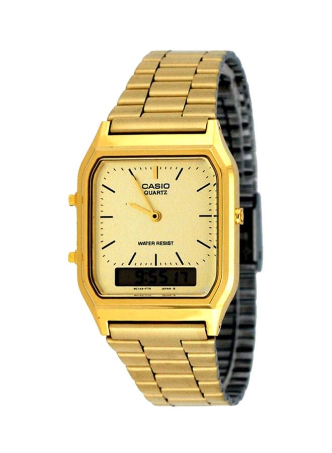 كاسيو ساعة يد رقمية وبعقارب مقاومة للماء طراز AQ-230GA-9DDF مقاس 39 مم - لون ذهبي للرجال - Image 4