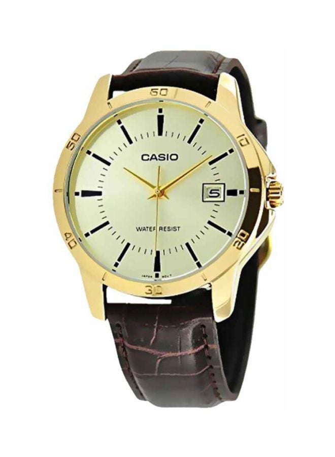 CASIO - Men's Water Resistant Analog Watch MTP-V004GL-9AUDF - 42 mm - Brown - Image 1