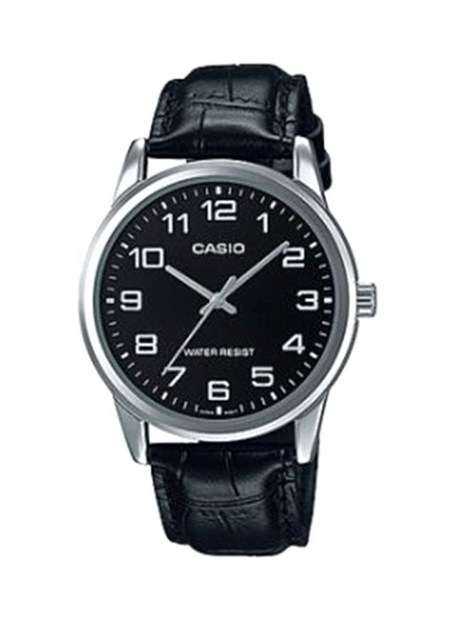 كاسيو ساعة يد بعقارب مقاومة للماء طراز MTP-V001L-1 - مقاس 31 مم - لون أسود للرجال - Image 1