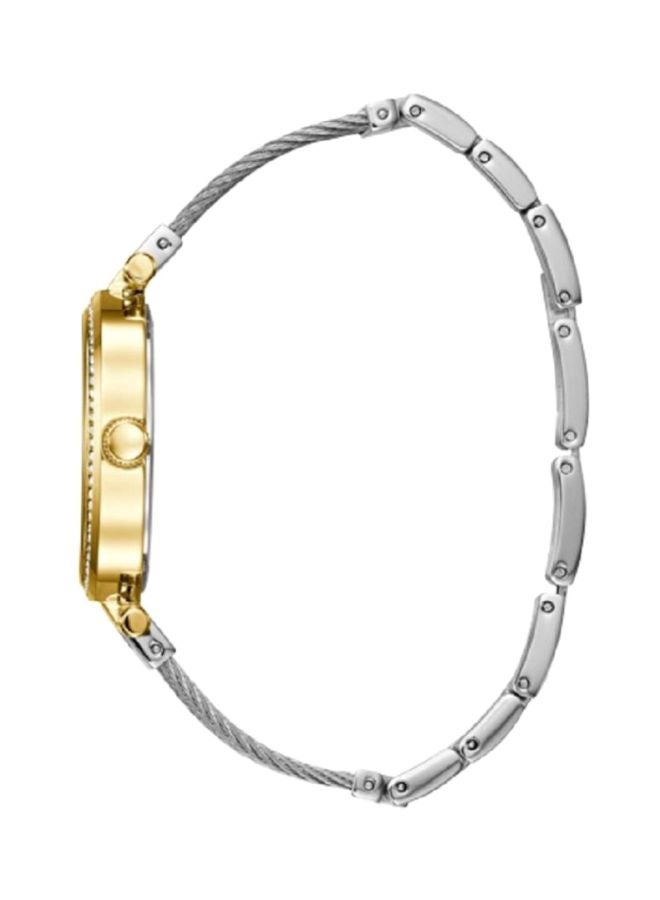 جس ساعة يد بعقارب ومرصعة بالأحجار طراز W0638L7 - 37 مم - فضي للنساء - Image 3