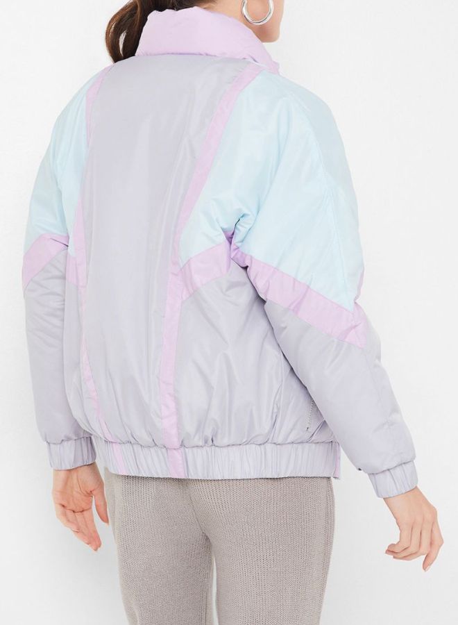 BRAVE SOUL - Cascade Contrast Puffer Jacket Blue - Image 1