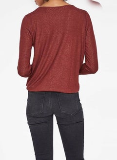 VERO MODA Shimmery Knit Long Sleeve Top Brown  - Image 2
