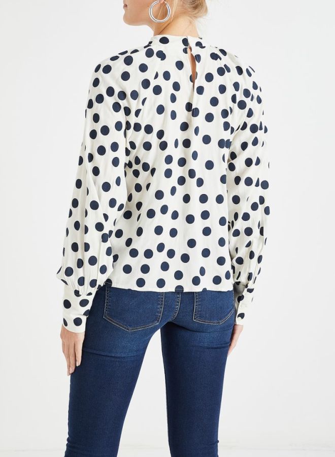 VERO MODA - Polka Dot Printed Top Off-White - Image 1