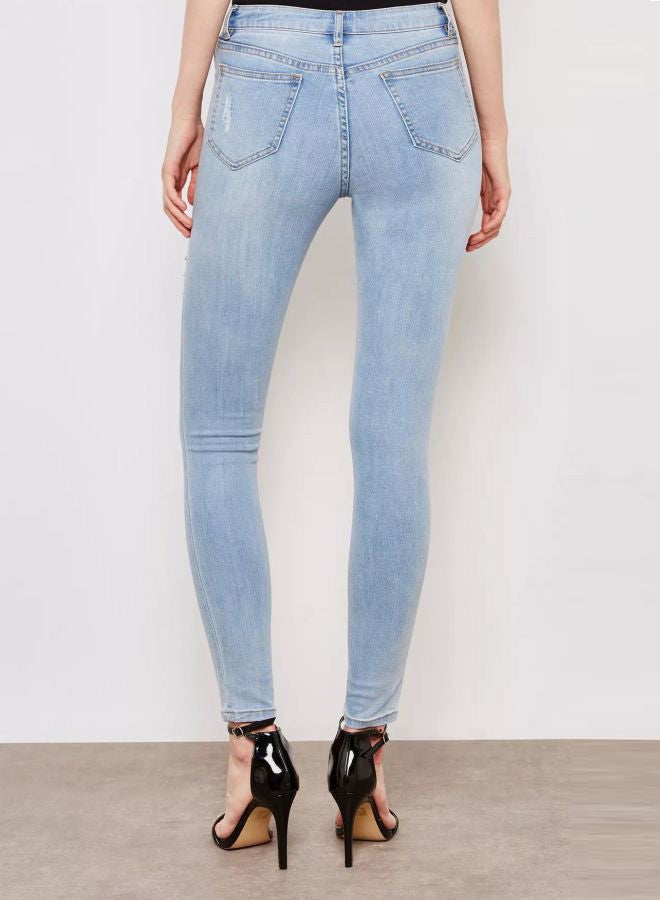 BRAVE SOUL - Jewel Embellished Jeans Light Blue - Image 1