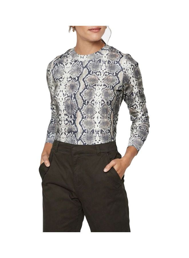 Snakeskin Patterned Top Snow White - v1595227412/N30903591V_1